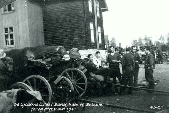 Da tyskerne bodde i Skolegården og Sulheim, før og etter 8.mai 1945.